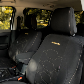 Vw Amarok Seatcovers Takla Blackedition Hunting Front