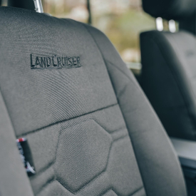 Toyota Landcruiser 70 76 79 Seatcovers Takla Riverock Logo
